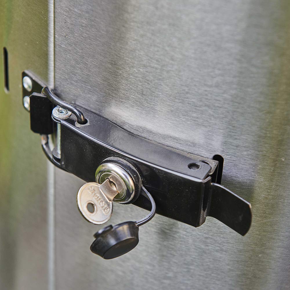 FAVEX - Parasol Chauffant gaz - Commercial INOX - Extérieur - Prêt à l'emploi livré avec Tuyau et détendeur - 4 à 15 KW - 20m² - 88 x 88 x 230 cm
