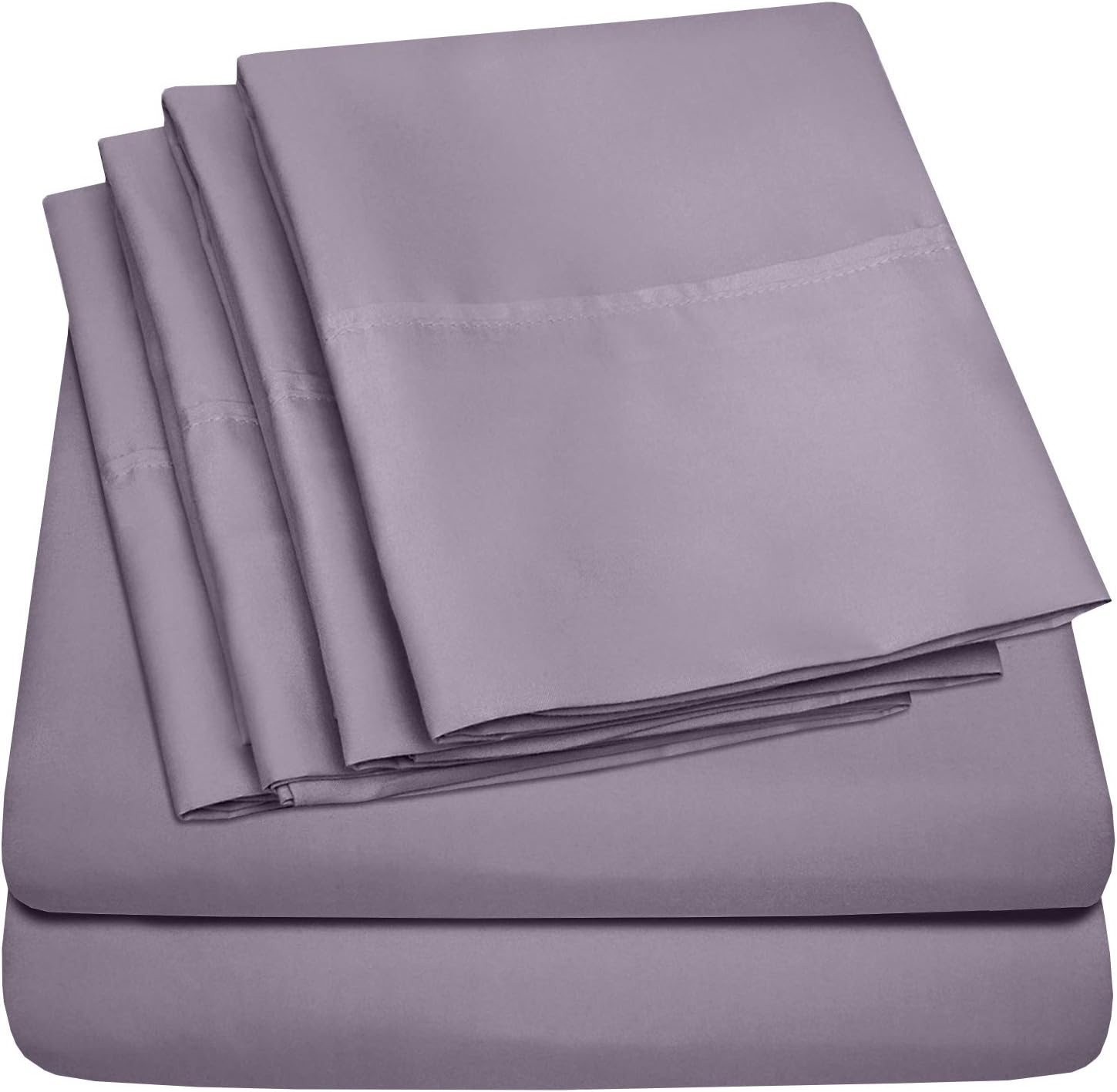 Queen Sheets Plum - 6 Piece 1500 Supreme Collection Fine Brushed Microfiber Deep Pocket Queen Sheet Set Bedding - 2 Extra Pillow Cases, Great Value, Queen, Plum