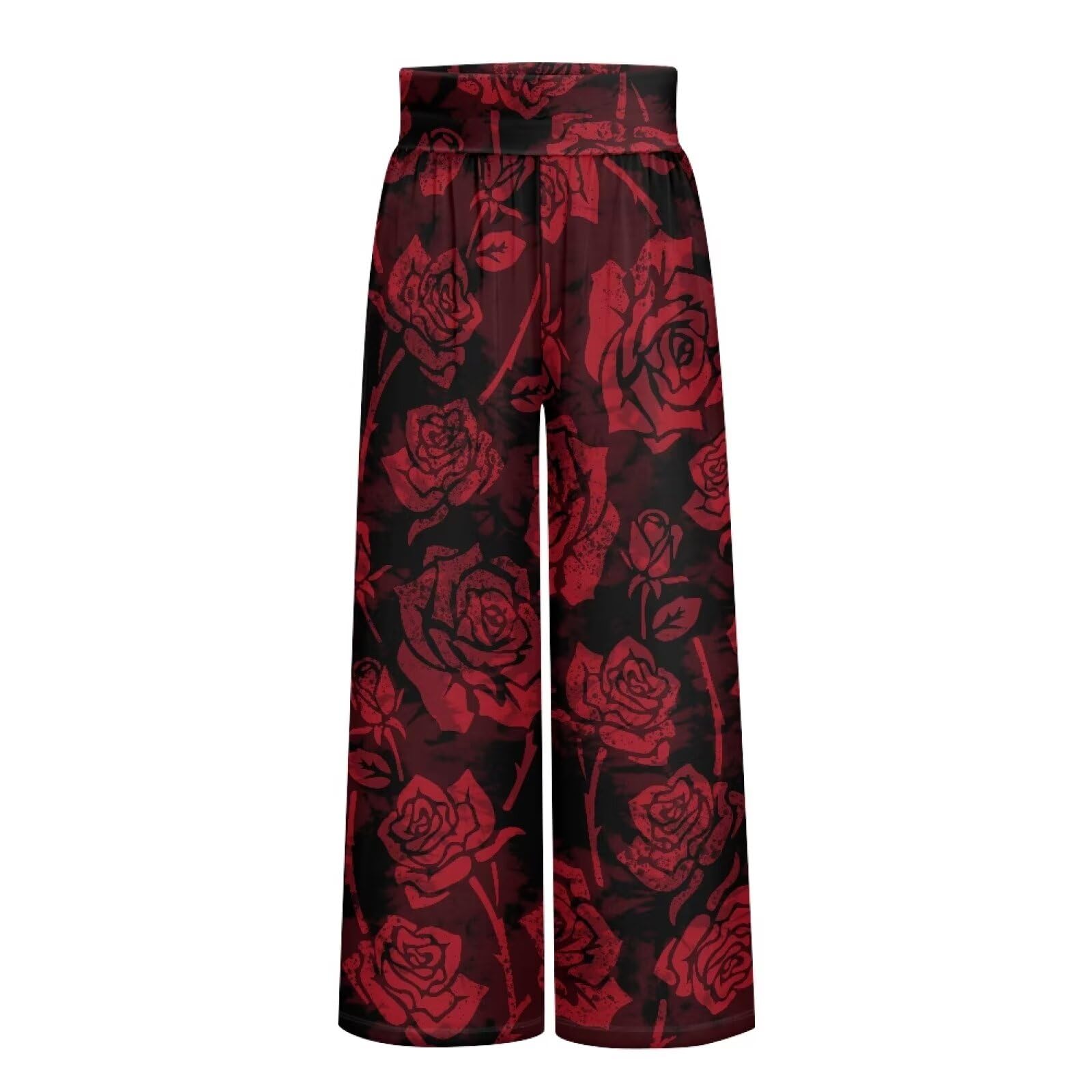 Yuuxorilu Womens Wide Leg Palazzo Pants Casual High Waist Flowy Trousers Loose Lounge Pant with Pockets