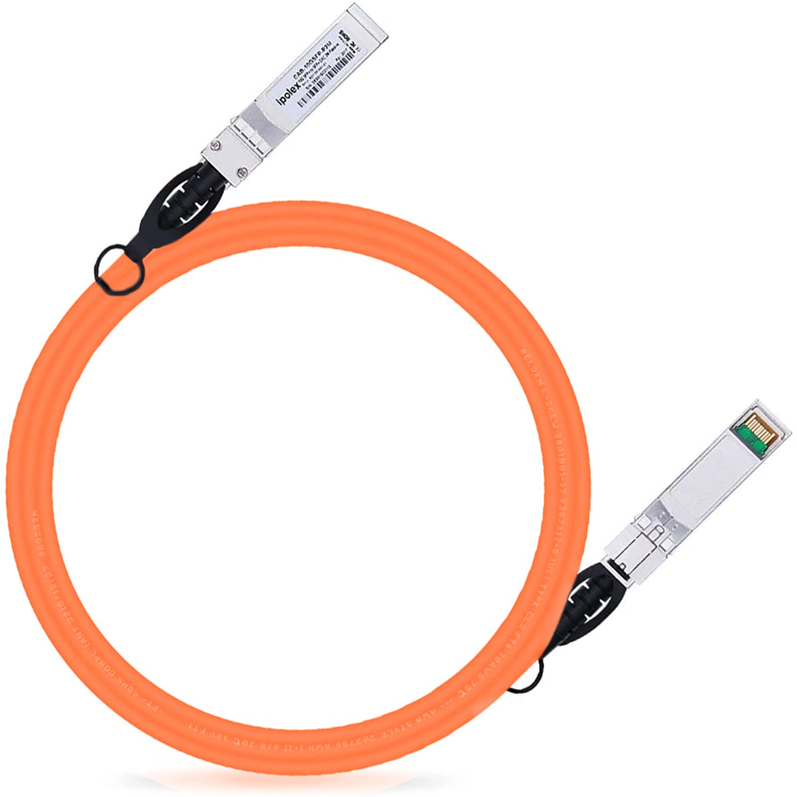 ipolex Colored 10G SFP+ Twinax Cable, Direct Attach Copper(DAC) Passive Cable, 1.5m (4.92ft) in Orange, for Cisco SFP-H10GB-CU1.5M, Meraki, Ubiquit, Mikrotik, Intel, Fortinet, Netgear and More