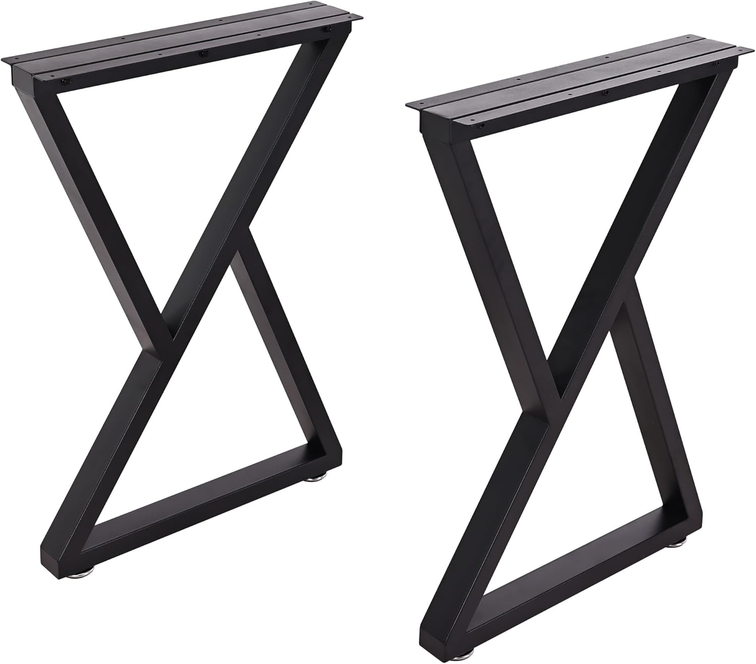Black Metal Dining Table Legs 28 Inch Height 24 Inch Wide Set of 2