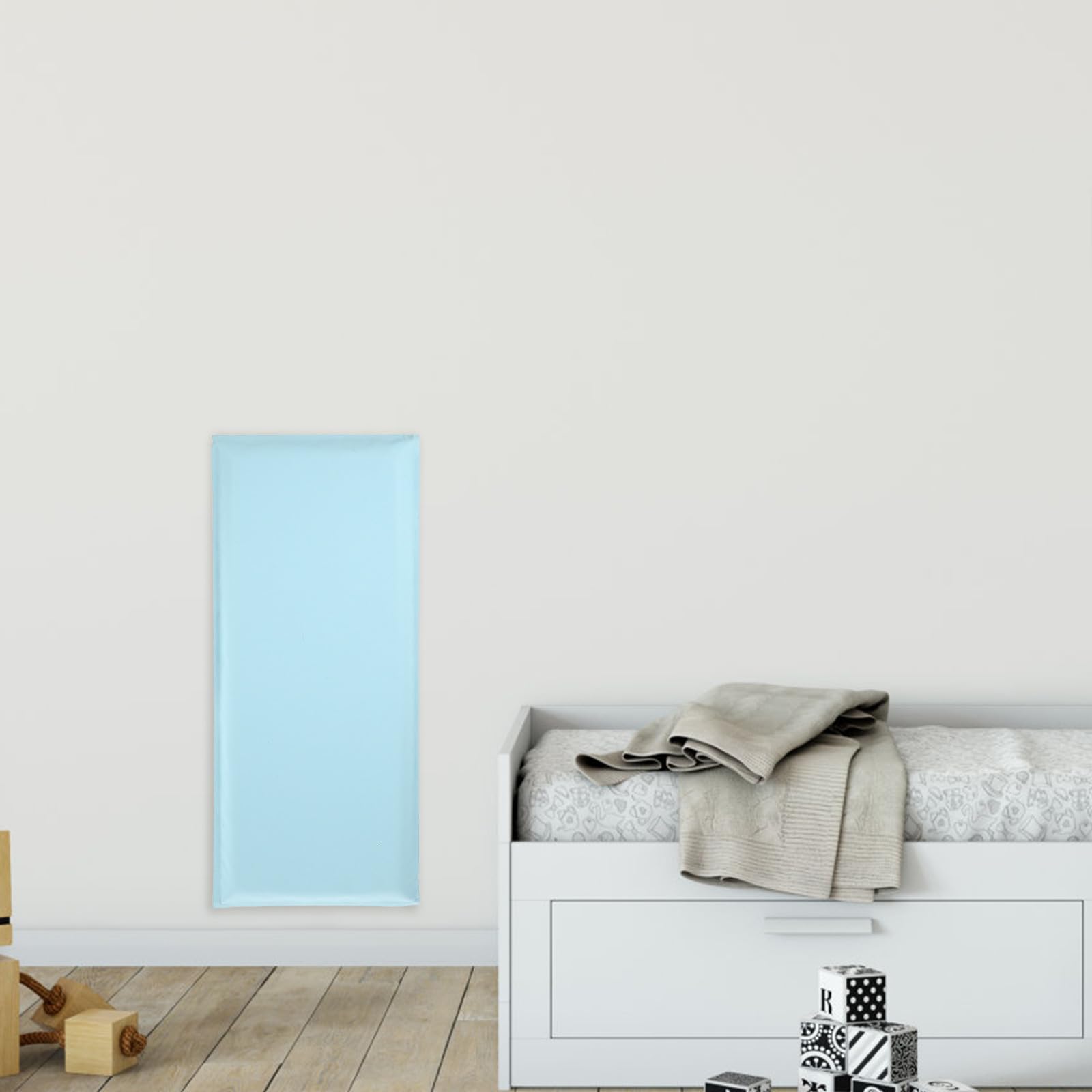 Toyvian 8 Stück Selbstklebende PVC Wandpolsterung mit Polsterschutz und Pufferfunktion für Kinderzimmer Wanddekoration und Babysicherer Wandhintergrund in Blau