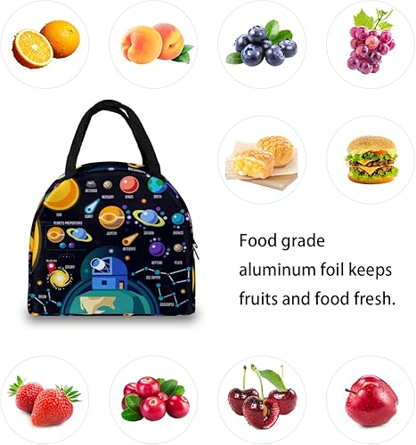 Miniatura 7 de Bolsa de almuerzo con diseño de galaxia espacial 3D, con aislamiento térmico para hombres y mujeres, bolsa de almuerzo a prueba de fugas, bolsa de