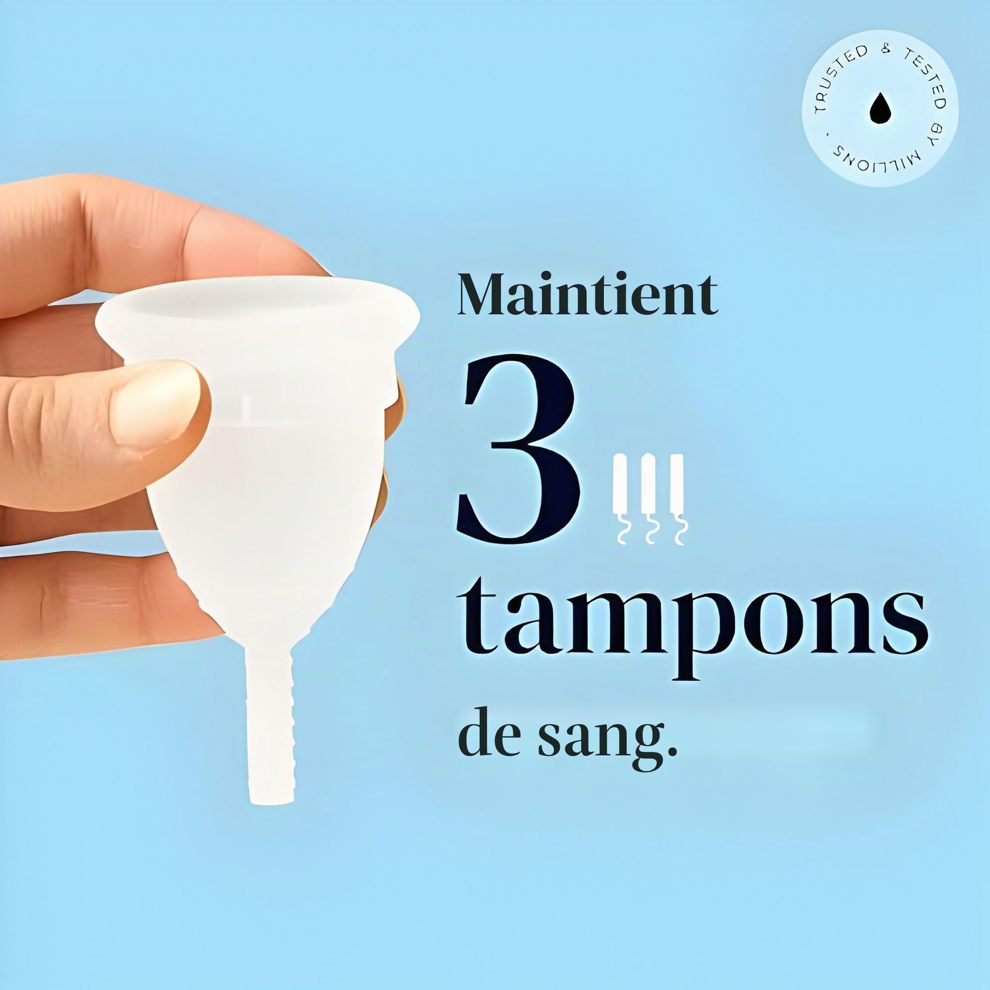 Mooncup Original Coupe Menstruelle en Silicone de qualité médicale, protection équivalente à 3 tampons, sans toxines, écologique, facile à insérer, Taille A (30+ ou après accouchement) confortable