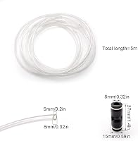 SRJQXH Pneumatikus Tömlő 8mm/5mm - 5m Átlátszó PU Levegőcső Kompresszorhoz, Vízálló, Olajálló, -30°C~80°C Hőtűrésű Csatlakozóval 5