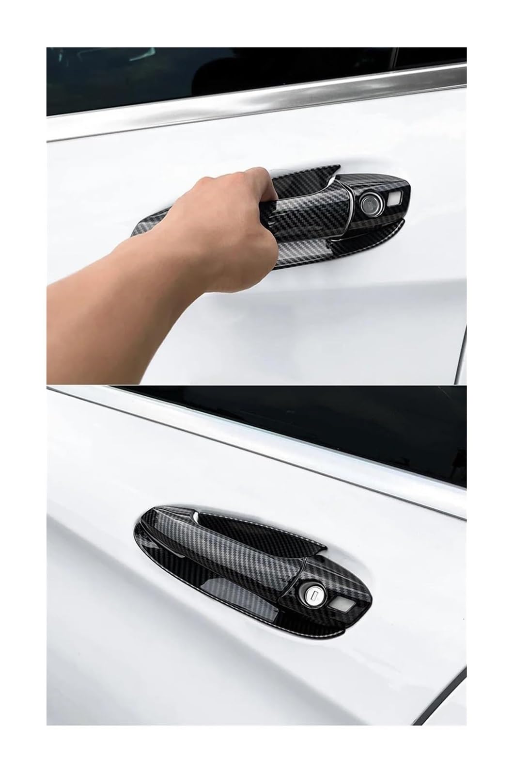 Für Benz A CLA GLA Klasse W176 C117 2013-2019 LHD Autozubehör Aufkleber Chrom Auto Türgriff Schüssel Abdeckung Abdeckung Für Außentürgriffe(Silver a)