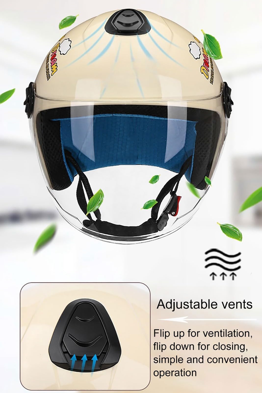 Kask dziecięcy, otwarty kask motocyklowy, kask na skuter dziecięcy z wizjerem, lekki kask multisportowy, certyfikat ECE
