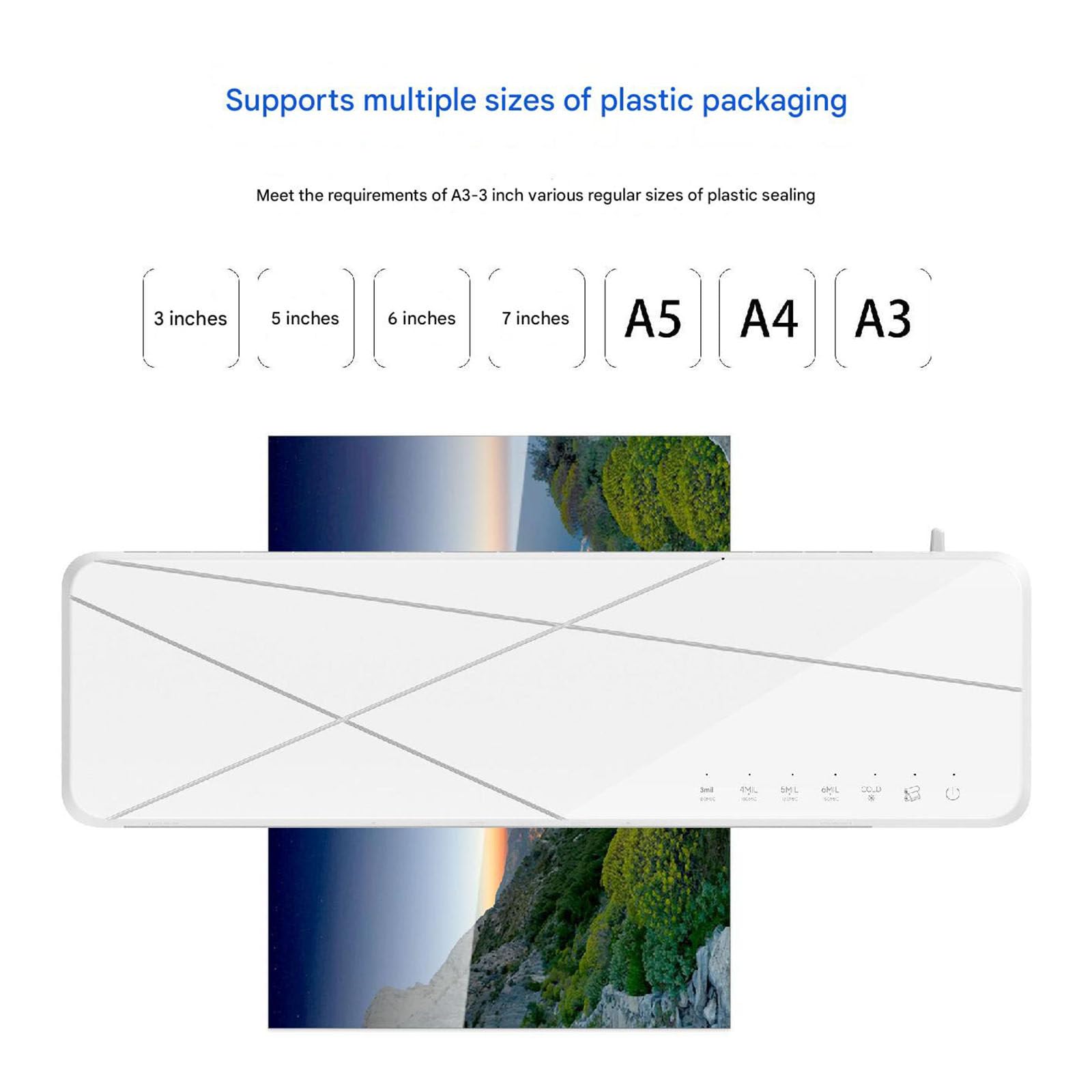 Plastificatrice A3 con 40 buste di laminazione, macchina per laminazione a caldo e a freddo, tempo di riscaldamento di 1-2 minuti, set di plastificatrici per uso domestico e scolastico