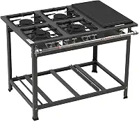 Fogão Industrial Itajobi 4 Bocas com 2 Bocas Duplas Baixa Pressão com Chapa Ativo P7