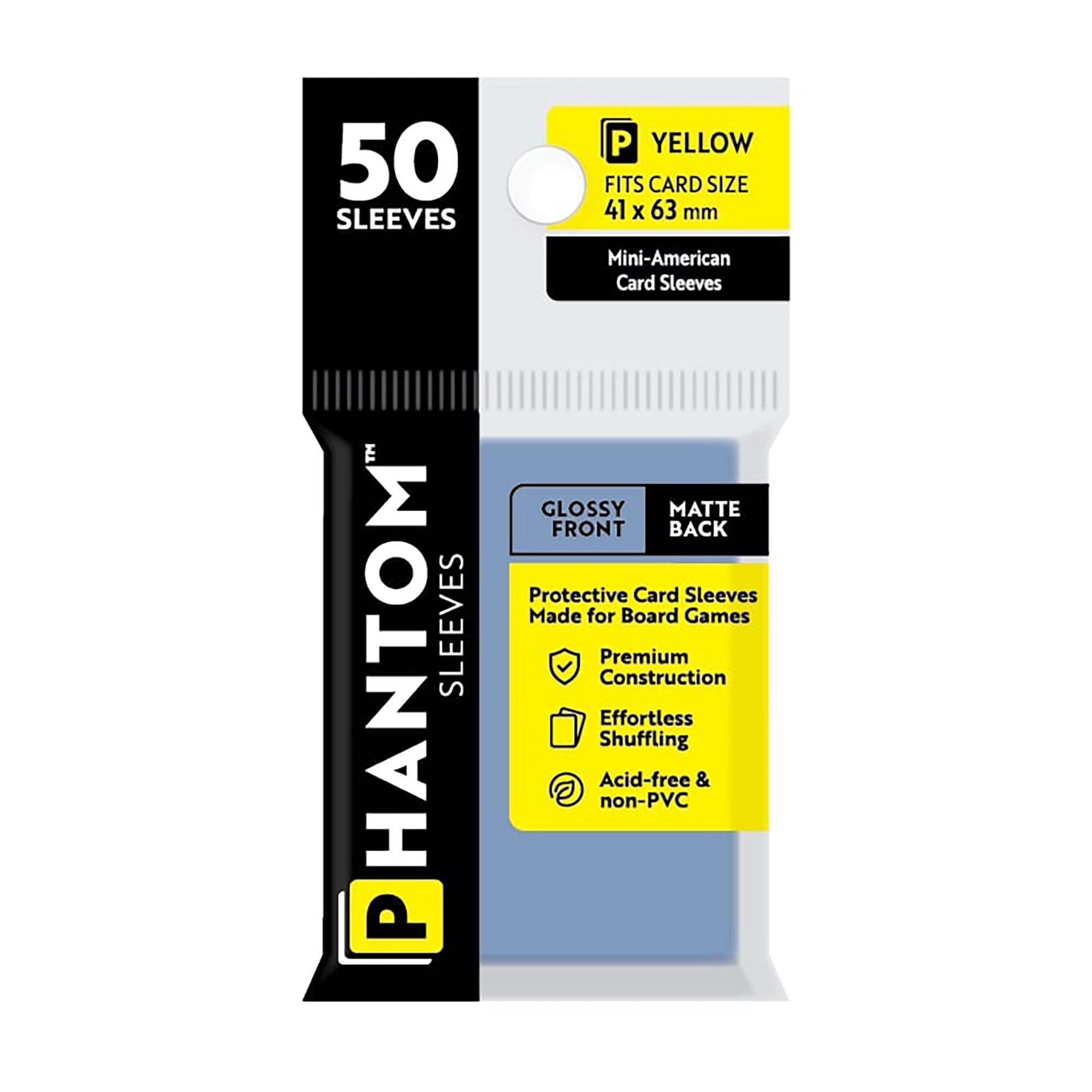 Amazon.com: Phantom Sleeves: Yellow Size 41 x 63mm: Glossy Front