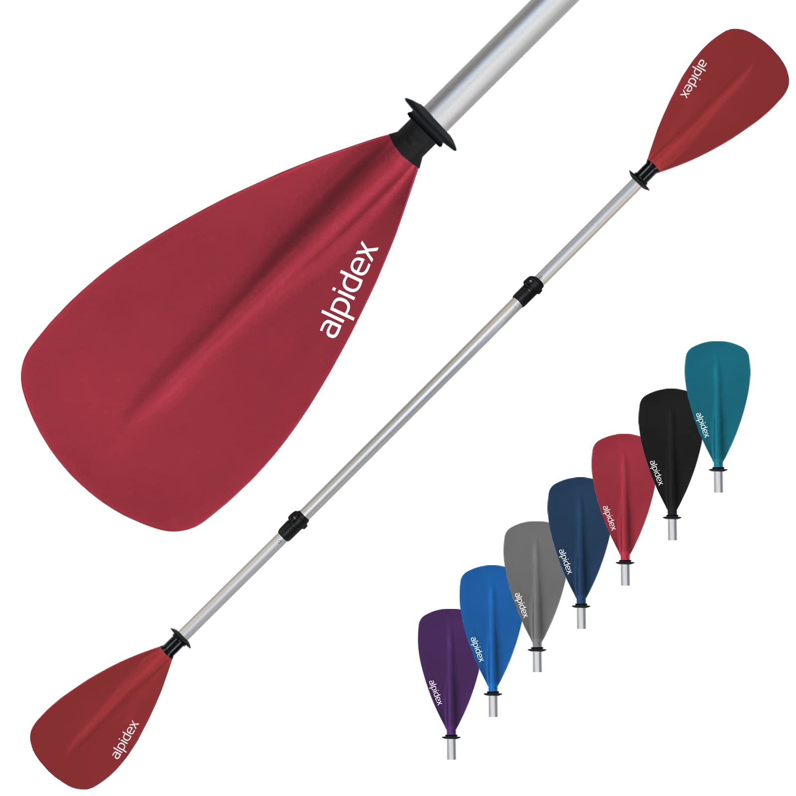 ALPIDEX 2 en 1 Pala Telescópica Aluminio Kayak Ajustable Ligero Doble Paddle Extensible 160-207cm Tabla Surf Sup Canoa Stand Up Paddle Board Kayak Remo