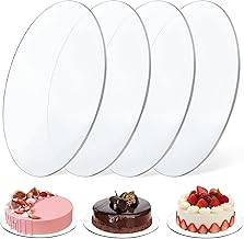 Vegena 4 piatti per torte rotondi, 25 cm, rotondi, in acrilico, riutilizzabili, per torte