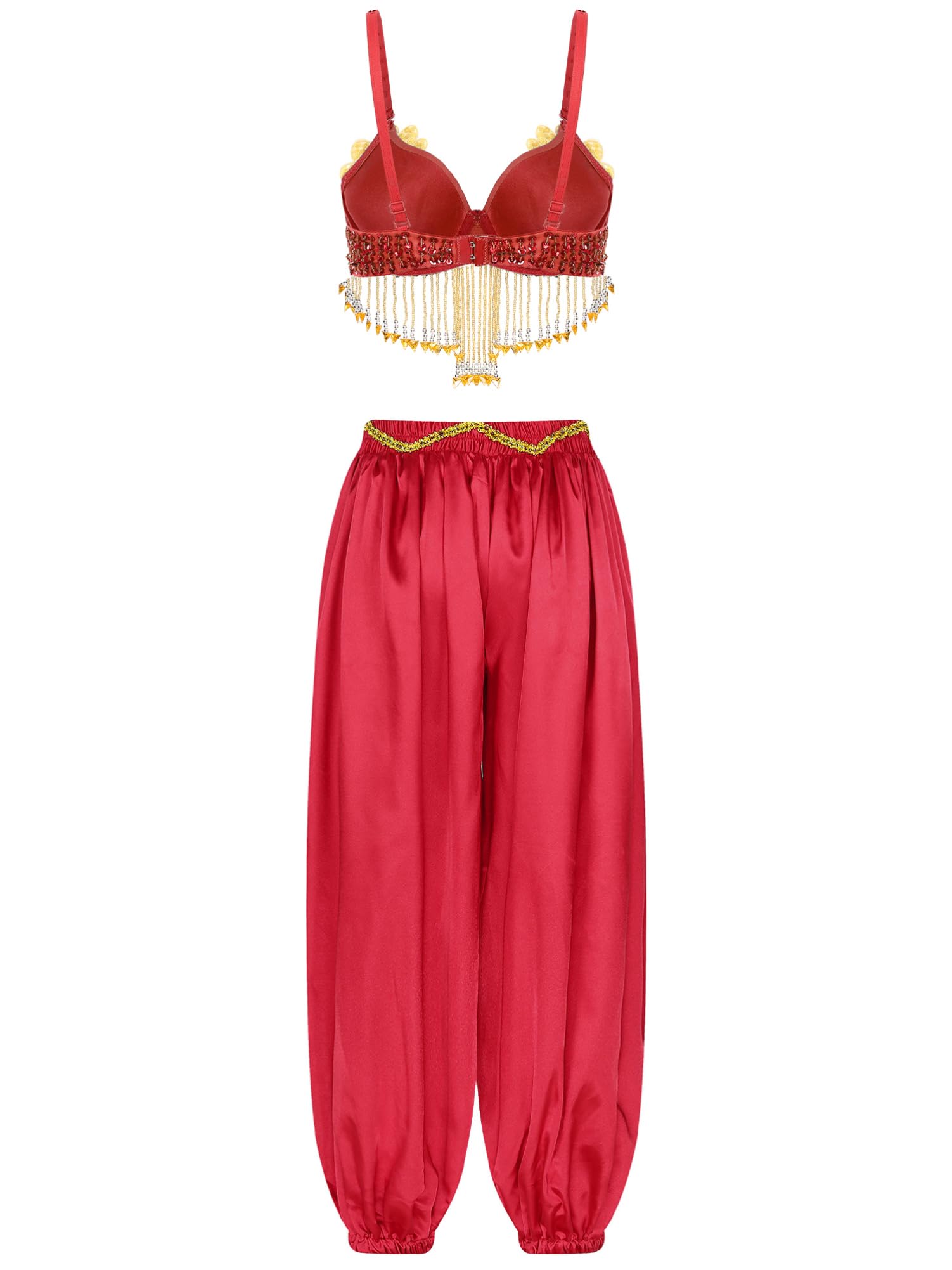 CHICTRY Costume Danse Orientale Femme Soutien-Gorge Rembourré Danse du Ventre Pantalon Bloomer