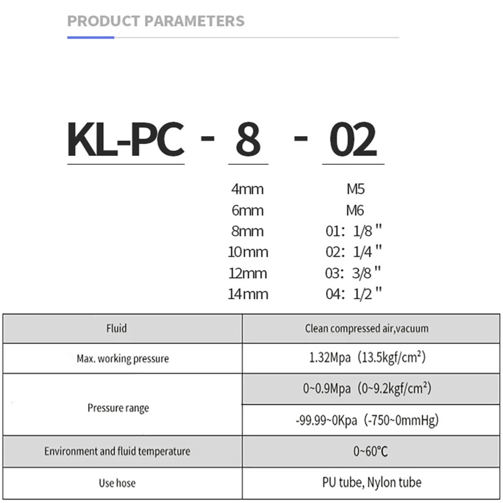 1 Pieza de conexión neumática KPL de Cobre niquelado, Rosca BSPT de 1/8, 1/4, 3/8 y 1/2 Pulgadas, Conector rápido de 4 mm, 6 mm y 8 mm, Conectores de Manguera y Tubo.(OD 10MM,1l2)
