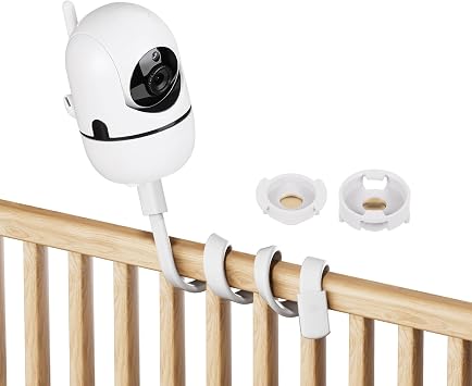Flexible Baby Monitor Mount for HB65/HB6550/HB6558 & ANMEATE SM935E No Tool Nursery Camera Holder for Crib, Shelf Adjustable Clamp Stand for Baby Monitor, No Drilling or Wall Damage Flexible Wire