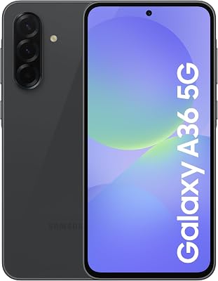 Samsung Galaxy A36 5G Smartphone, Awesome Intelligence, 8GB RAM, 256GB Storage, 50MP Camera, Awesome Black, 3 Year Extended Warranty (UK Version)