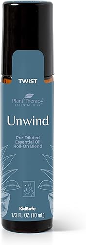 Plant Therapy Unwind Aceite esencial Roll On Blend 0.3 fl oz (13 oz) 100% puro, prediluido, aromaterapia natural