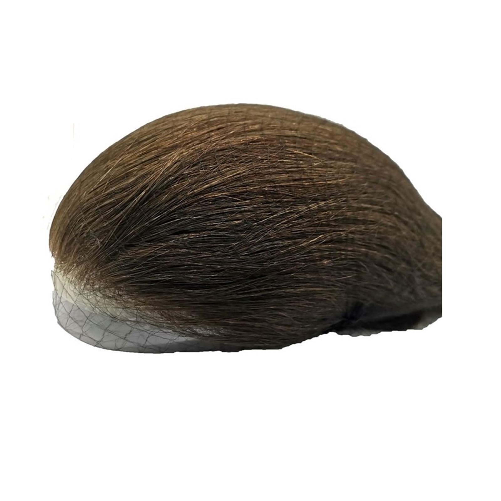 Parrucchino da uomo Toupet for uomo in pelle sottile PU, protesi di capelli umani e unità, sistema sostituzione dei n. 4