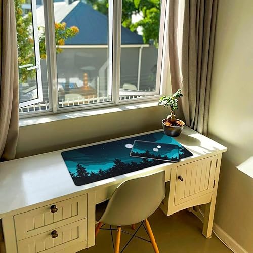 Miniatura 8 de iCasso - Alfombrilla para mouse extendida (35.4 x 15.7 pulgadas), tamaño L de 18 pulgada con base de goma antideslizante con bordes cosidos,