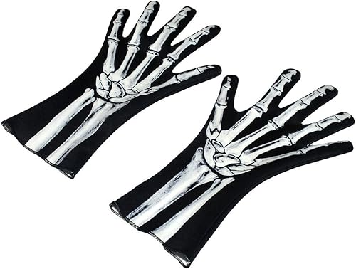 Miniatura 9 de Amosfun Guantes de esqueleto de Halloween, guantes de esqueleto de dedo completo, unisex, para fiesta de Halloween, cosplay, accesorio de disfraz de