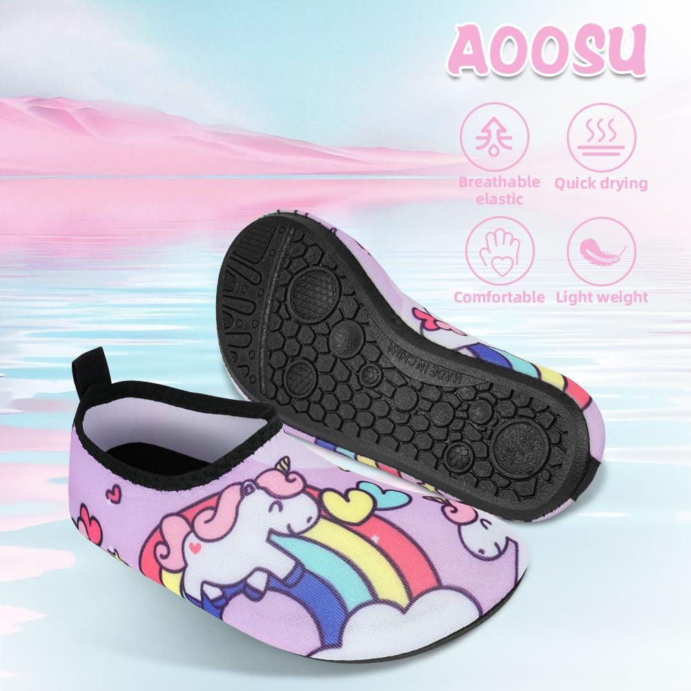 Escarpines Niño Niña Zapatos de Agua Playa, Agua Antideslizante Zapatillas, Playa Descalzos Antideslizantes Zapatos de Natación 24-31 EU