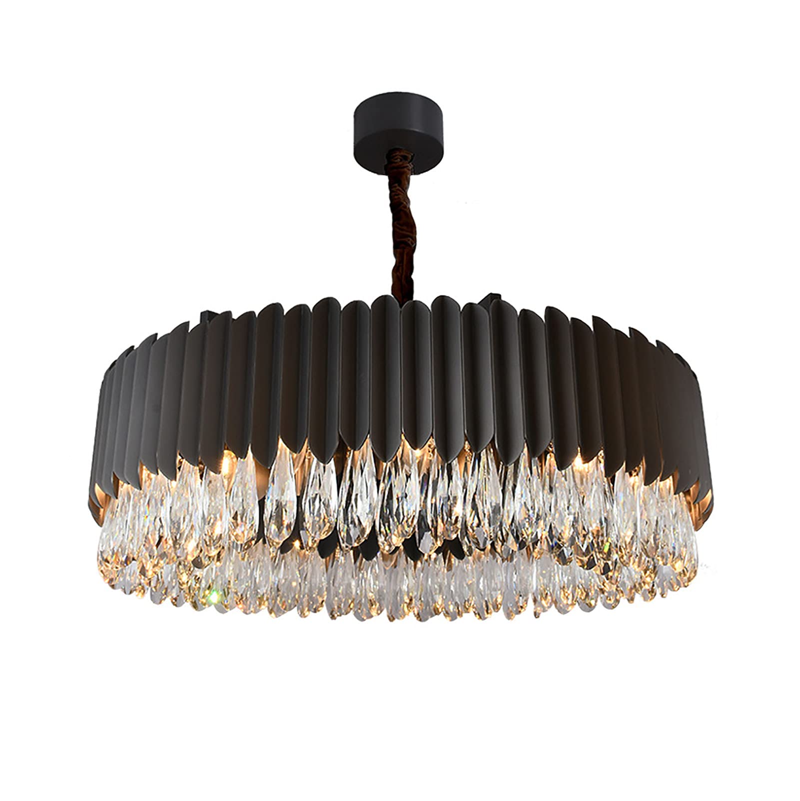 HXYSXHJUO Creative Personality Living Room Lamp,Luxury Crystal Chandelier,E14 Nordic Light Luxury Postmodern Chandelier,For Home Bedroom Villa Dining Lamp-Black. 100 * 30cm