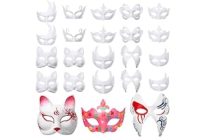 Aoriher White Paper Masks Masquerade Masks DIY Unpainted Cat Mask Blank Mask...