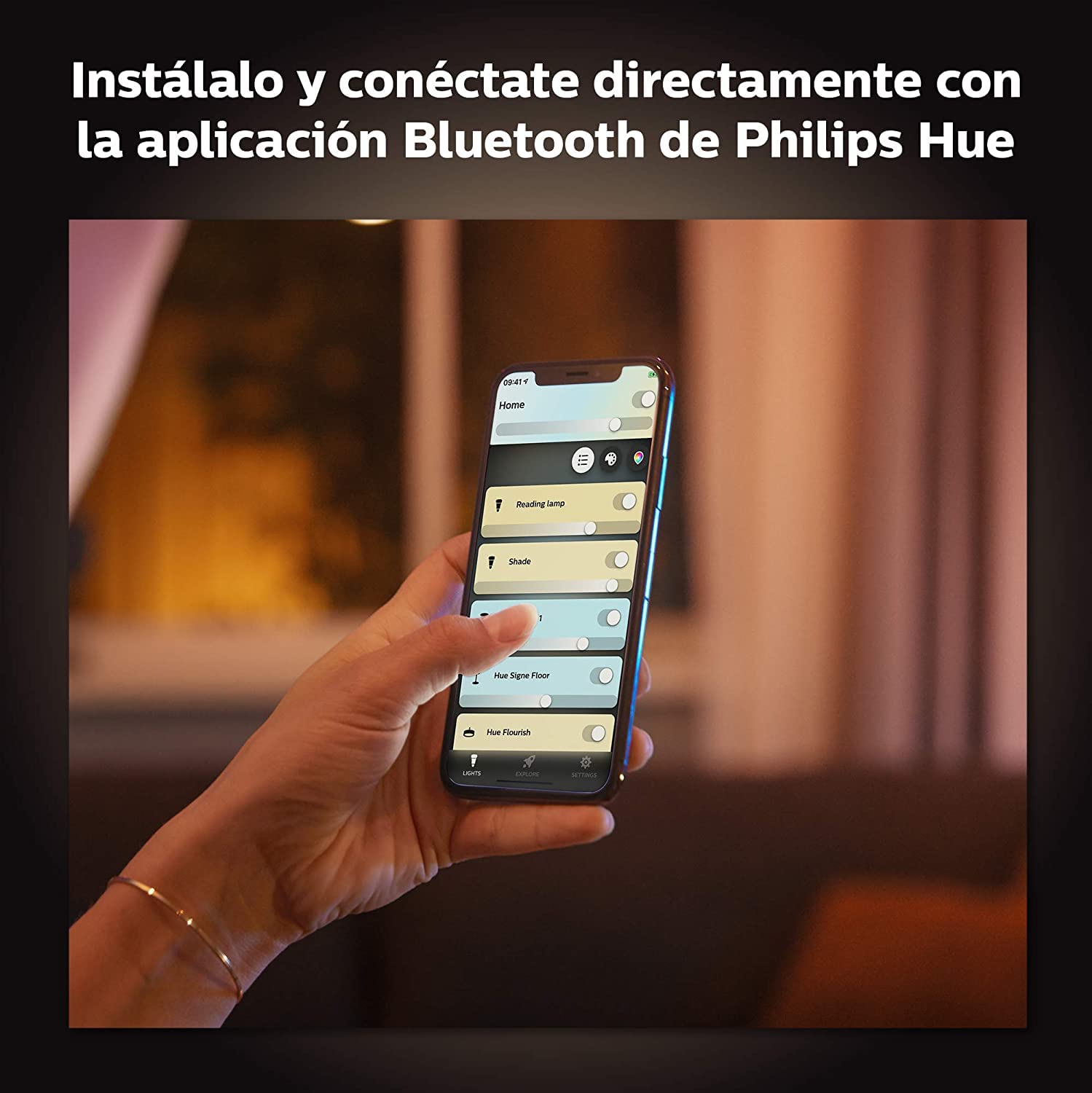 Philips Hue – Lámpara inteligente, Hue Adore, Foco Empotrable LED Inteligente, Luz Blanca de Cálida a Fría, Compatible con Alexa y Google Home, Color Cromado