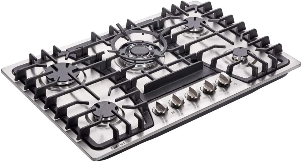 30 inch Gas Cooktops Dual Fuel Sealed 5 Burners Gas Cooktop Built-In Stainless Steel Gas Hob DK257-A03 Gas Cooktop