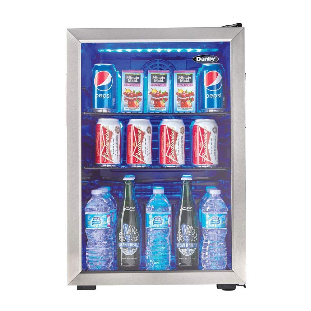Amazon.com: Danby 95 Can Free Standing Beverage Center Mini Fridge w/ Glass  Door (4 Pack) : Appliances