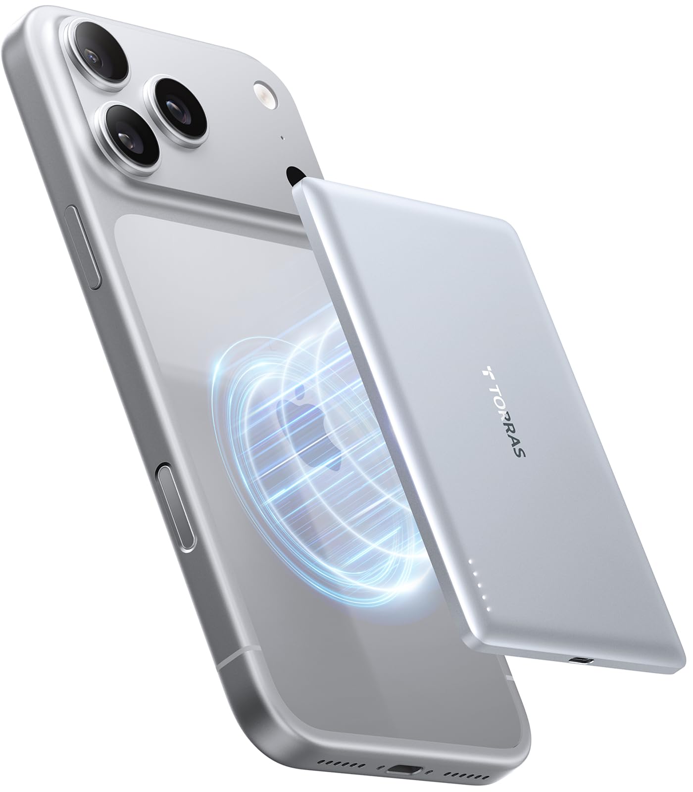 TORRAS MiniMag Ultra Slim Powerbank für Magsafe, Schnellladen 5000mAh Magnetische Powerbank Klein, Wireless Externe Akkupack mit USB-C-Kabel für iPhone 16 Pro Max/15/14/13/12
