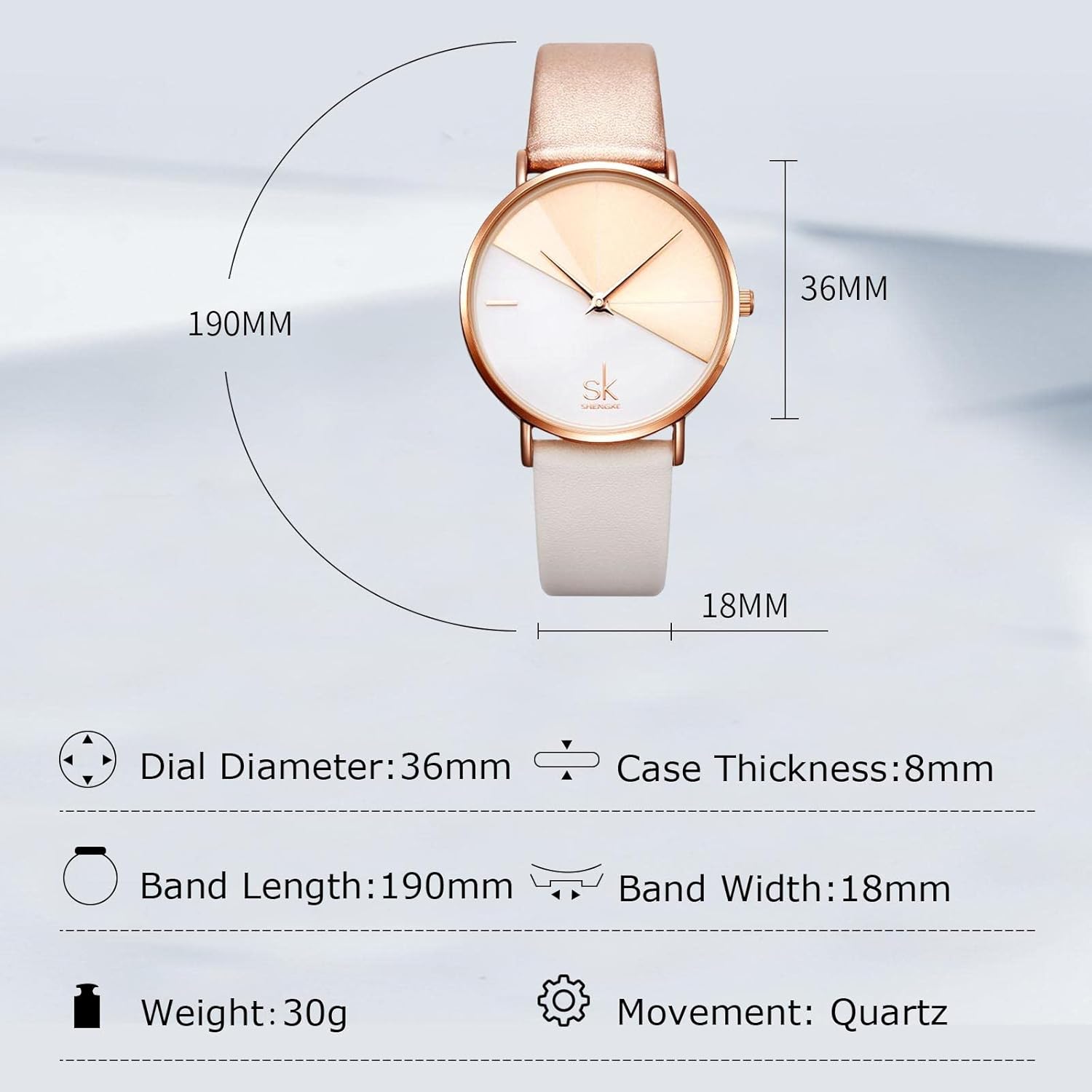 Moda Orologi da Donna Orologi da Polso Impermeabile per Donne Orologio Analogico Quarzo con Cinturino in Pelle Moda Orologi da Donna Orologi da Polso Impermeabile per Donne Orologio Analogico Quarzo con Cinturino in Pelle