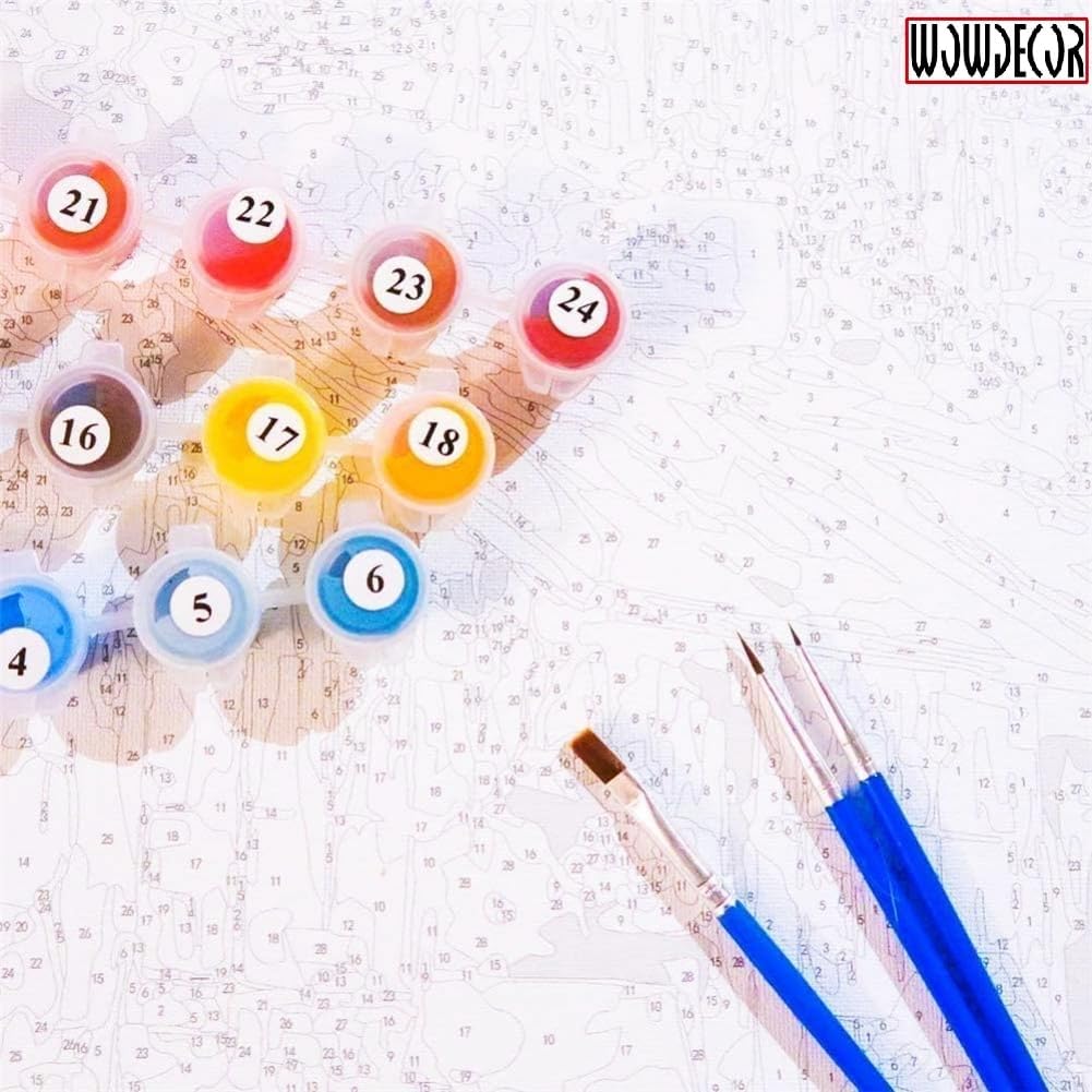 Wowdecor Paint by Numbers for Adults Beginner Kids, Number Painting - Tea Tree Flowers by Monet 40x50 cm - Wall Art Gifts (Tree, Framed)