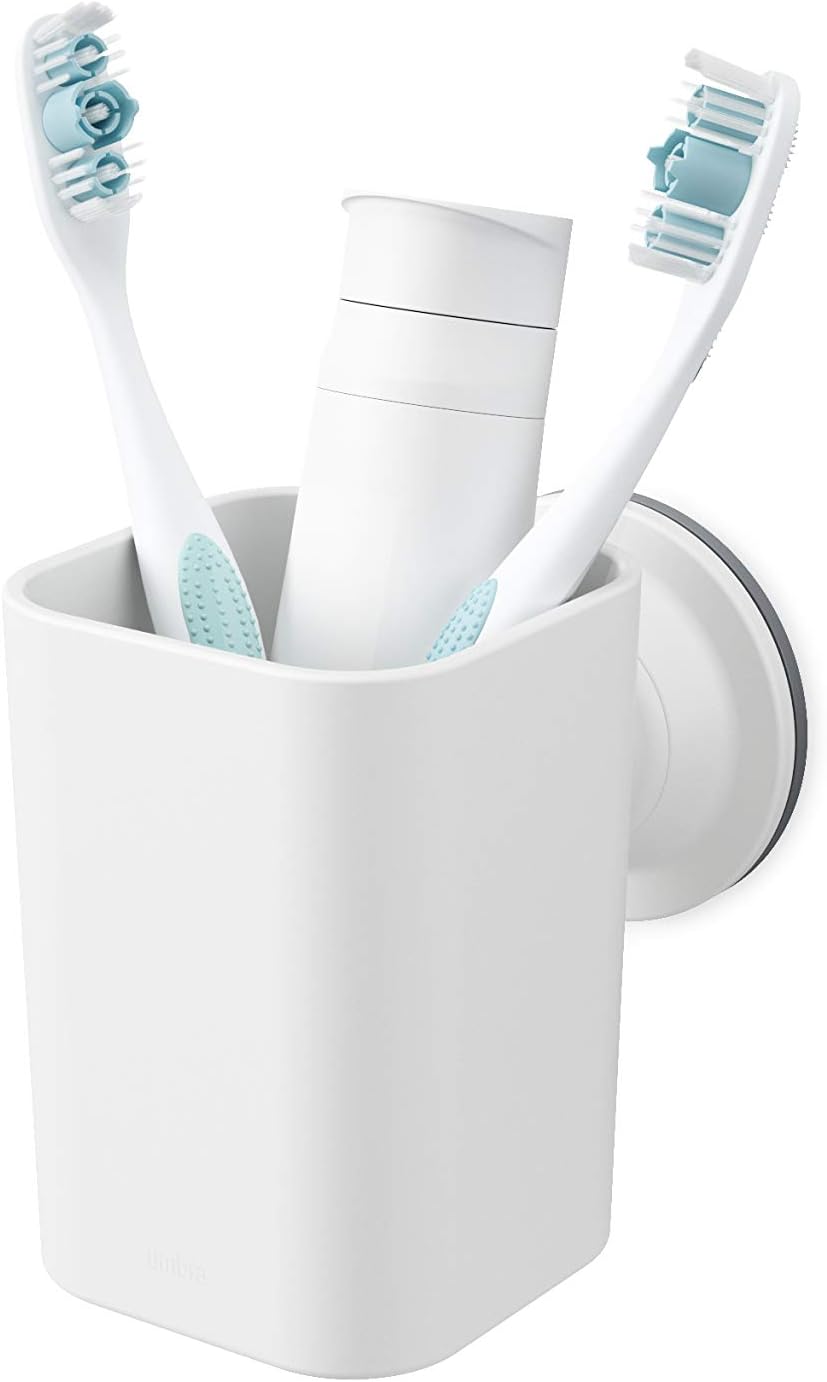 Umbra Flex SureLock Toothbrush Holder, Bathroom Storage Tumbler, Cup