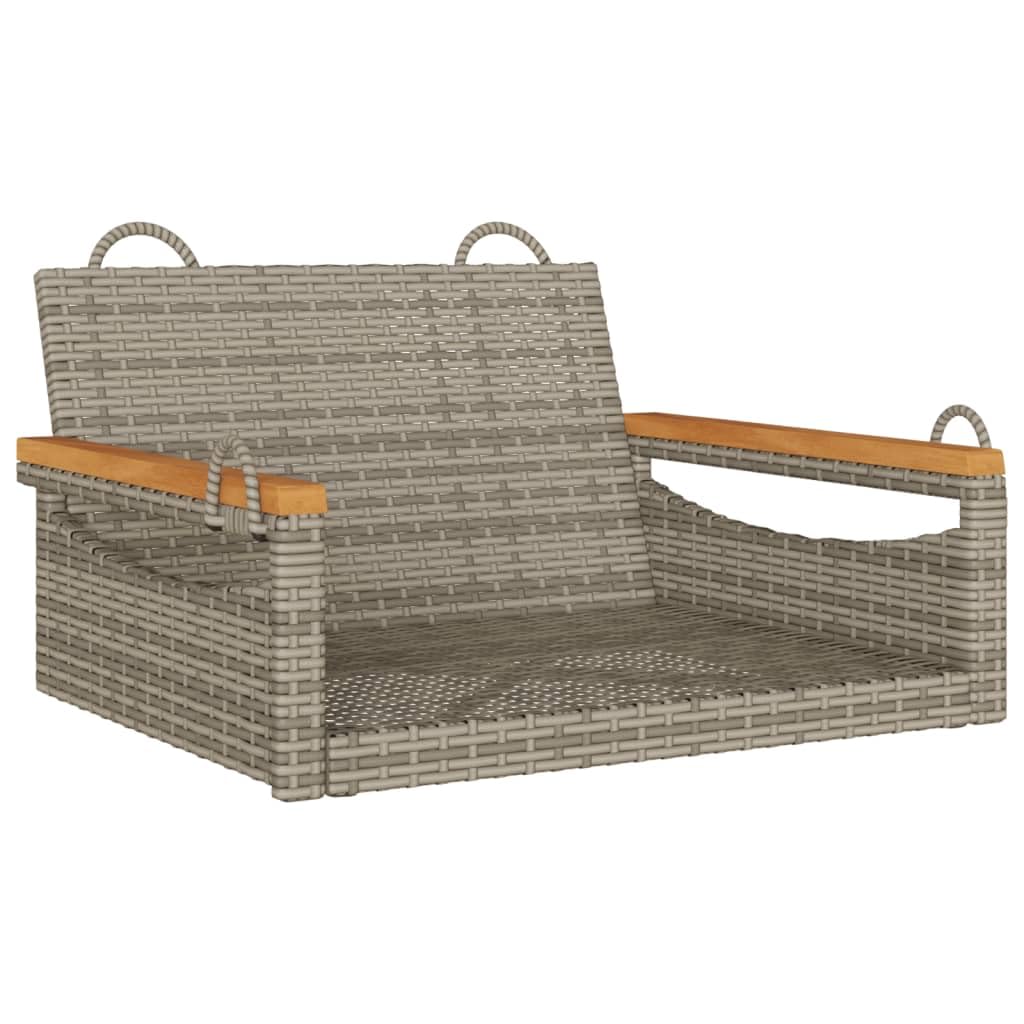 Poltrona sospesa da giardino, 63 x 62 x 40 cm, in polyrattan, con anelli di fissaggio, portata fino a 110 kg, telaio in acciaio verniciato a polvere, rattan sintetico
