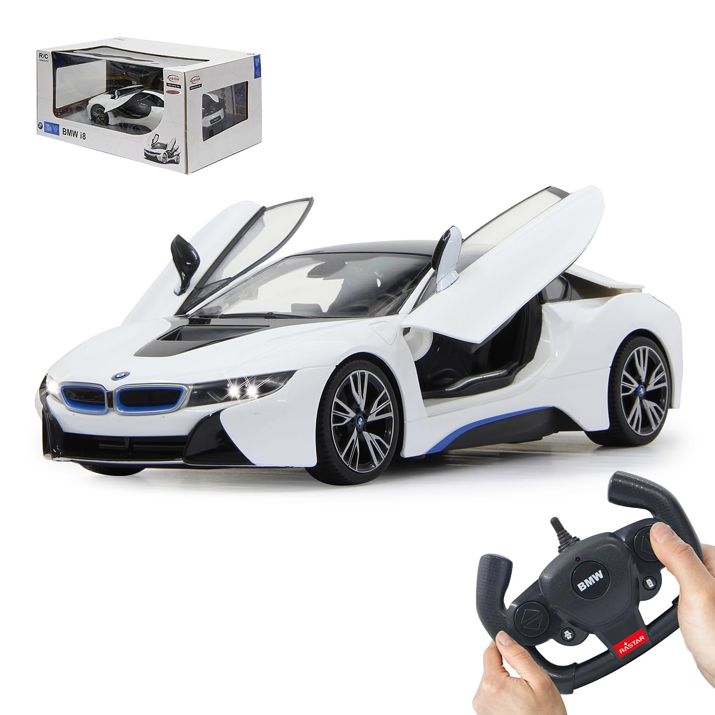 Jamara 404571 40 MHz skala 1:14 biały BMW i8 Deluxe Car