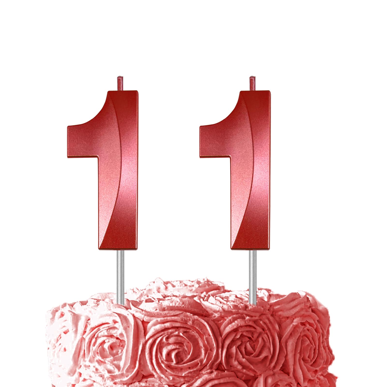 Red Birthday Number 11 Candles for Wedding Party Cake Decorations