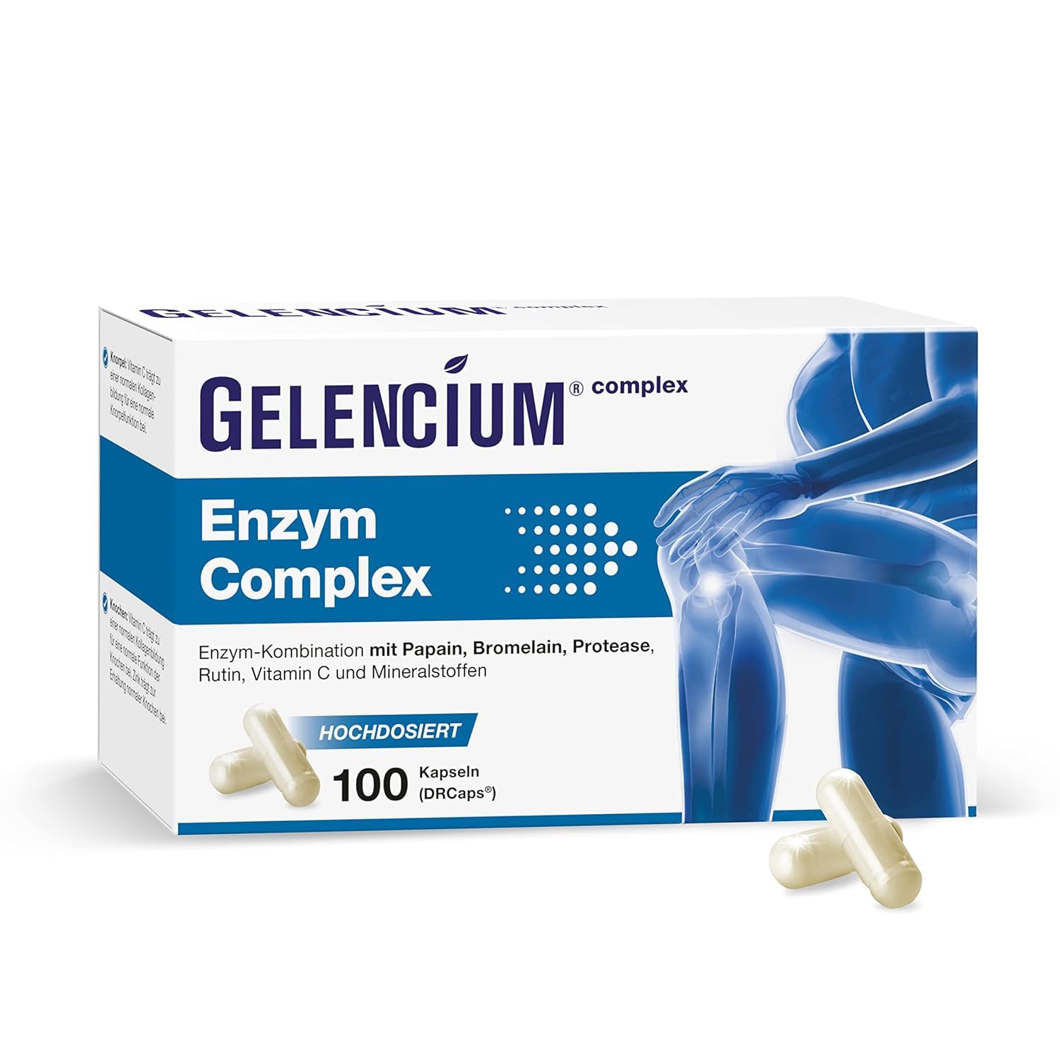 Gelencium Enzym Complex hochdosiert mit Bromelain & Papain – 100 Kapseln | 1.500 mg Enzyme: Bromelain, Papain & Protease · Mit Vitamin C, Zink & Selen für das Immunsystem · Magensaftresistent · Vegan