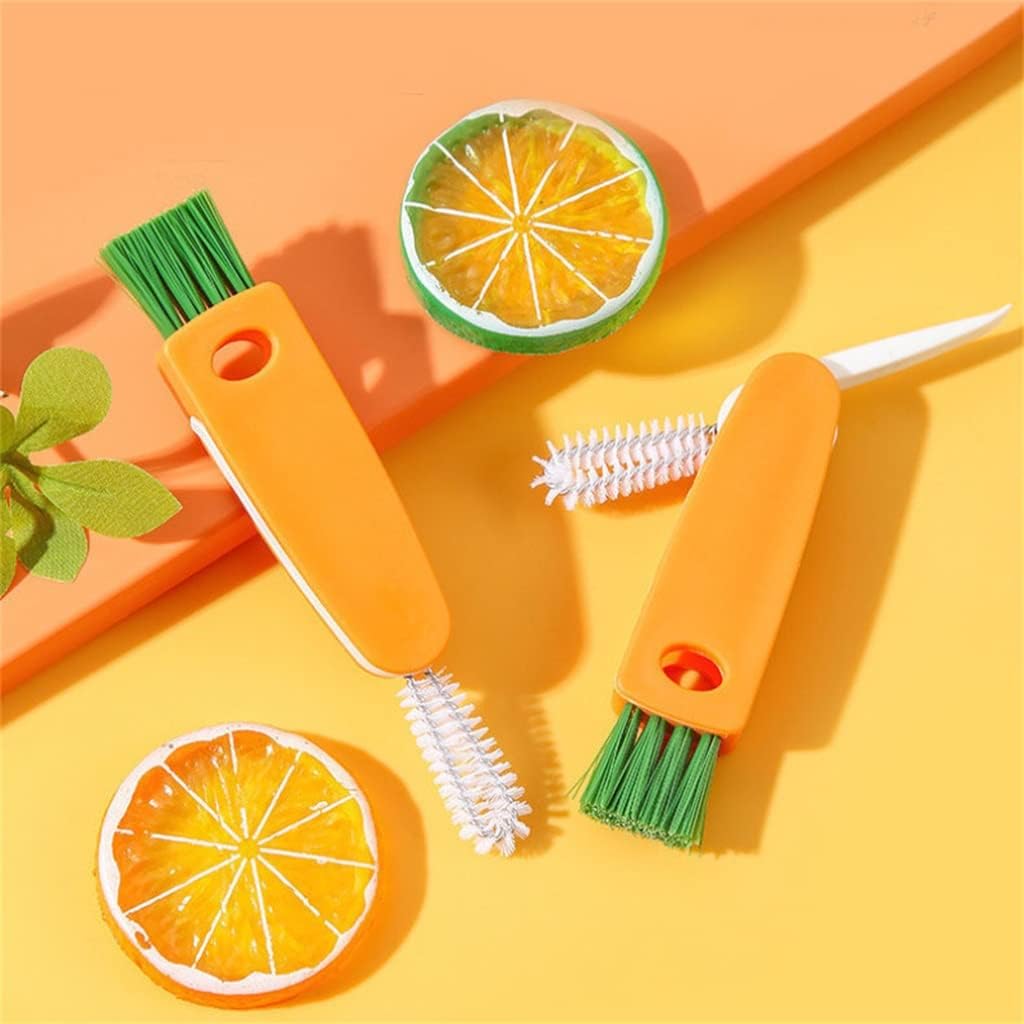 Cup Lid Seam Baby Bottle Nipple Cleaning Brush Multifunctional Carrot Shape Three-in- Household Products