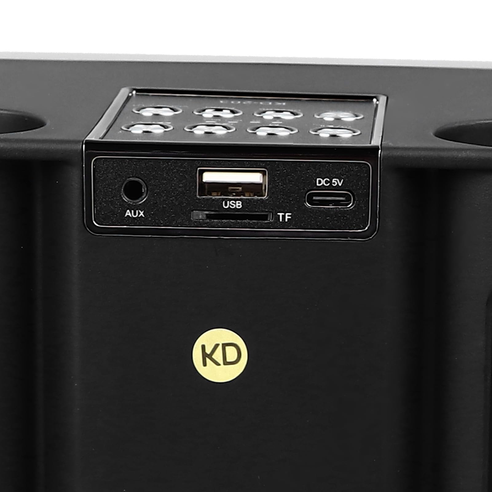 Lazmin112 Altavoces de Karaoke Inalámbricos, Altavozcon 2 Micrófonos Inalámbricos, Mini Máquina de Karaoke Portátil para Fiestas en Casa, Camping, Potente Subwoofer, Uso Versátil