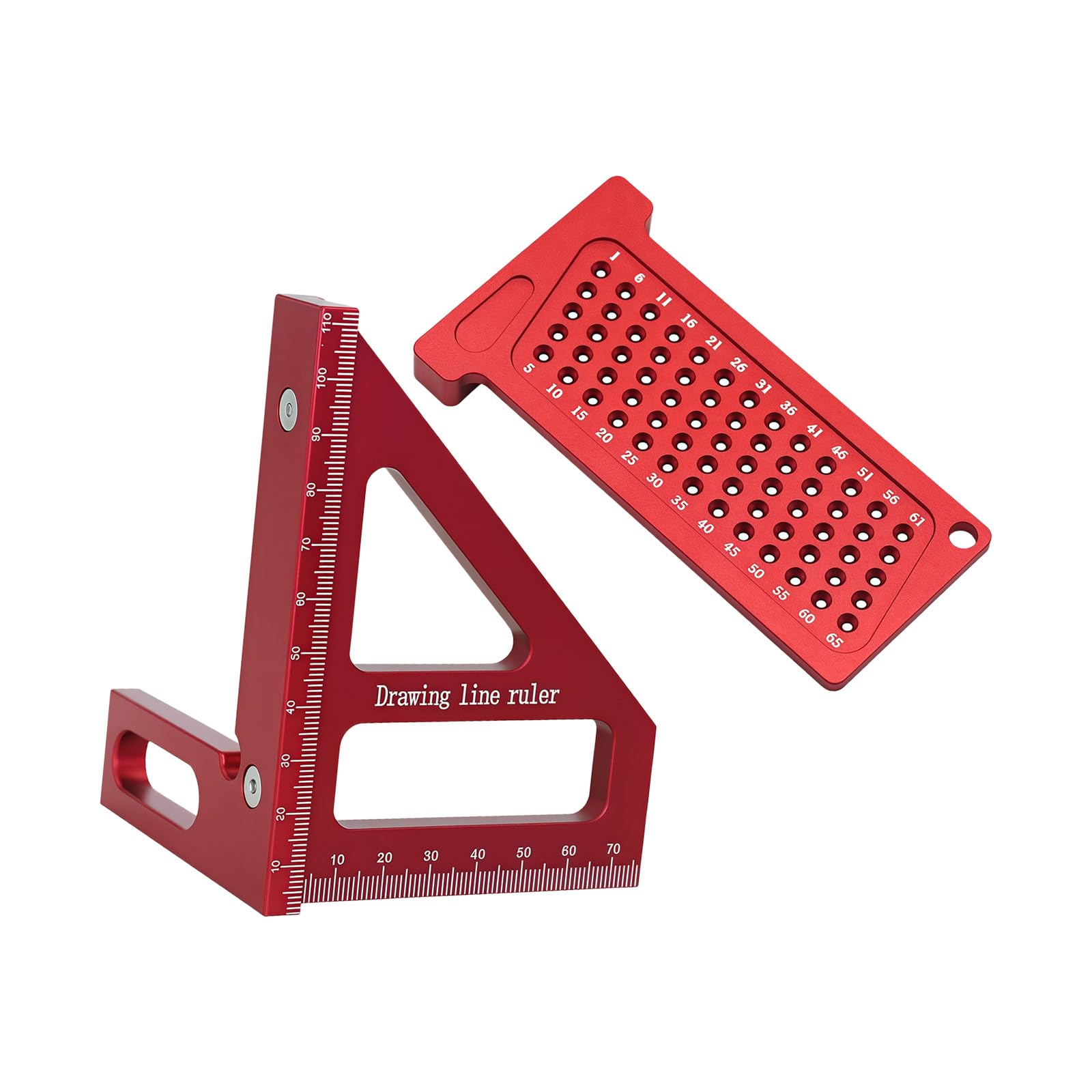 Jazuaiao T65 Professional Woodworking Measuring T Hole Ruler Triangle Triangular Scale Tool Set For Carpenters And Handcraft Projects T Type Hole Ruler Woodworking Measurement