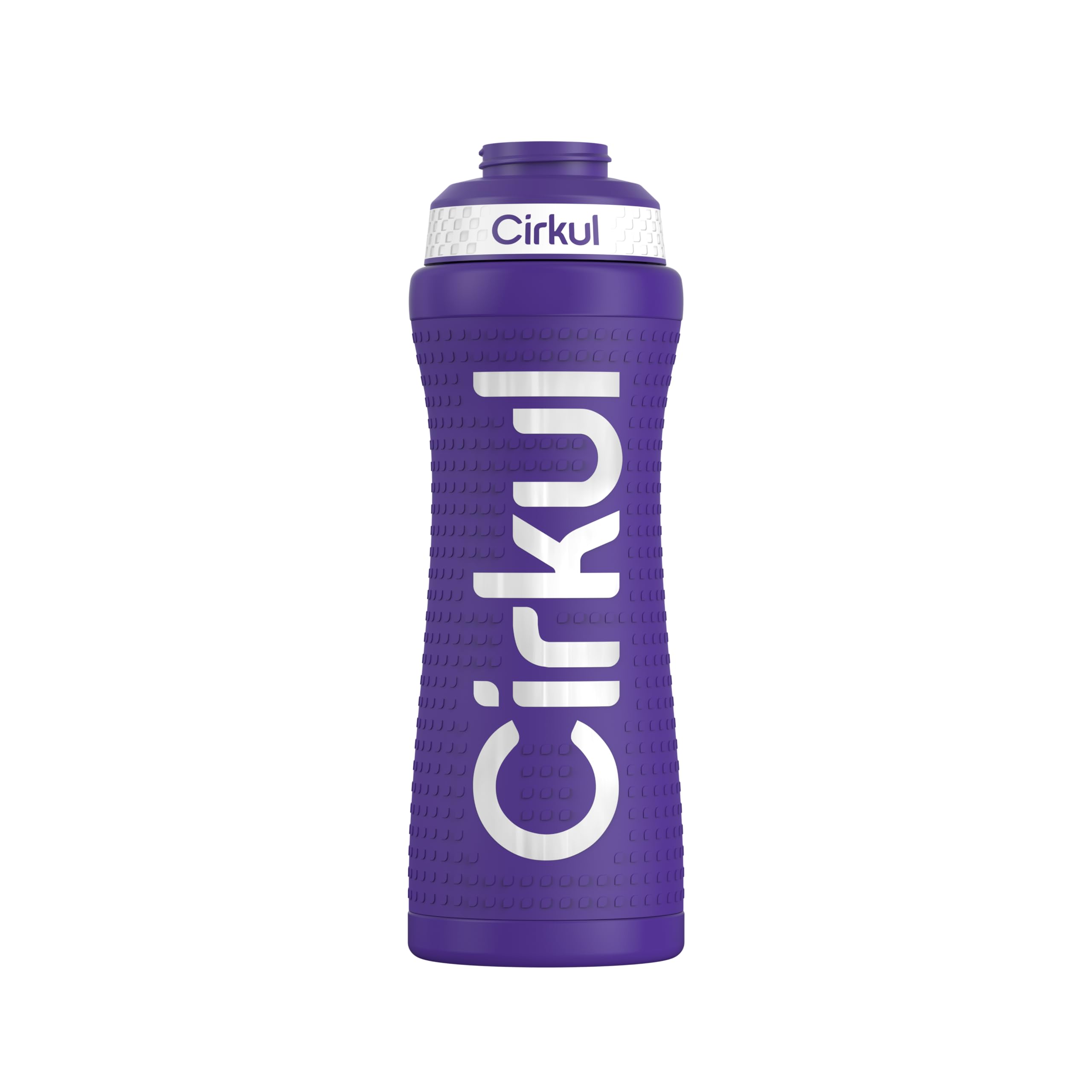 Cirkul22oz. Purple Grip Stainless Steel Water Bottle & Sport Lid, Durable, Insulated, Protective Grip, Leakproof & Heavy Duty