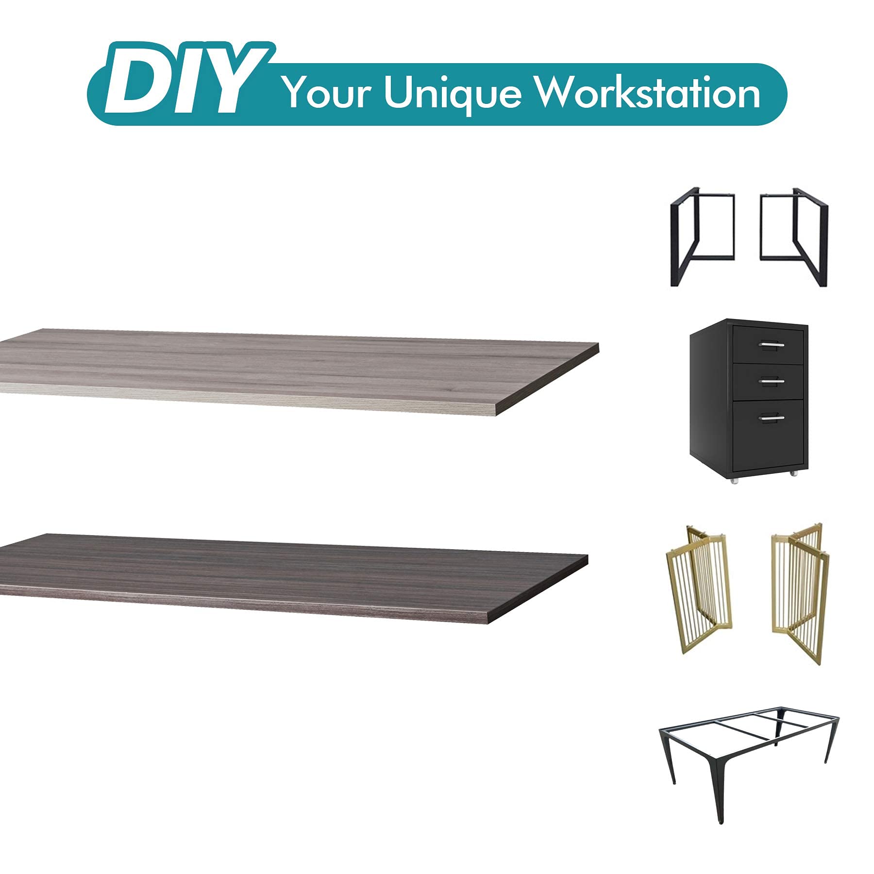 Kaboon 48x30 inches Oak Tabletop, Workbench Top Laminated, Solid One