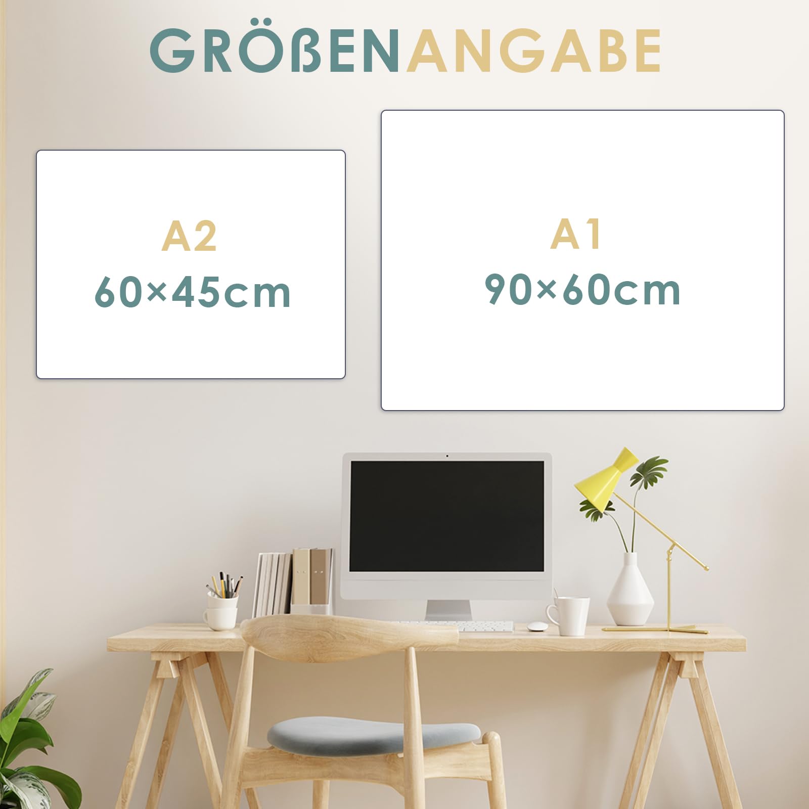 MAKELLO Whiteboard Monatsplaner 90x60cm Abwischbar Kalender mit nächstem Monat Büro