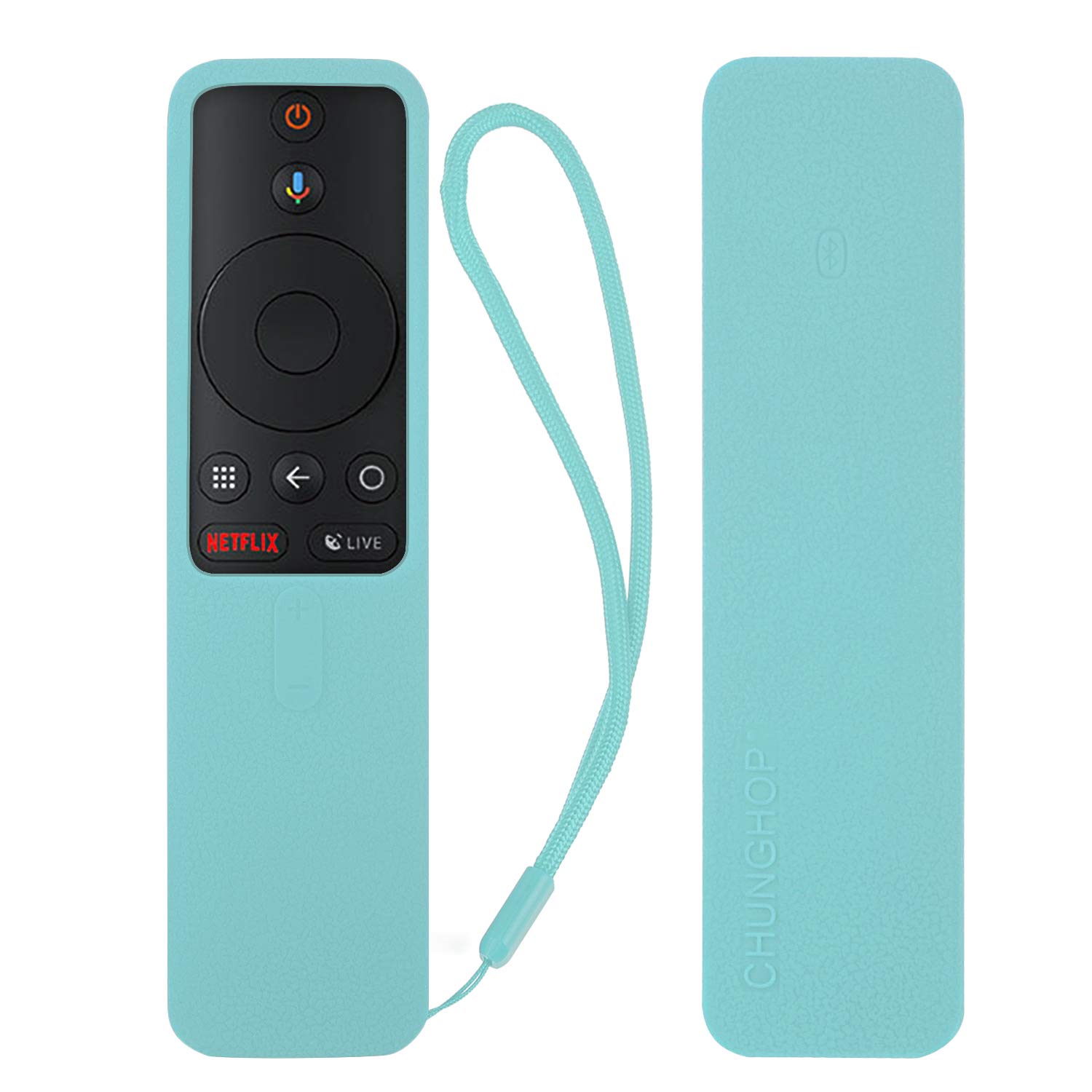 NC Protective Silicone Remote Case for XIAOMI MI Box S Remote Cover Shockproof Remote Holder for MI Box S Remote Anti-Slip Anti-Lost with Lanyard (Glow in Dark Blue)