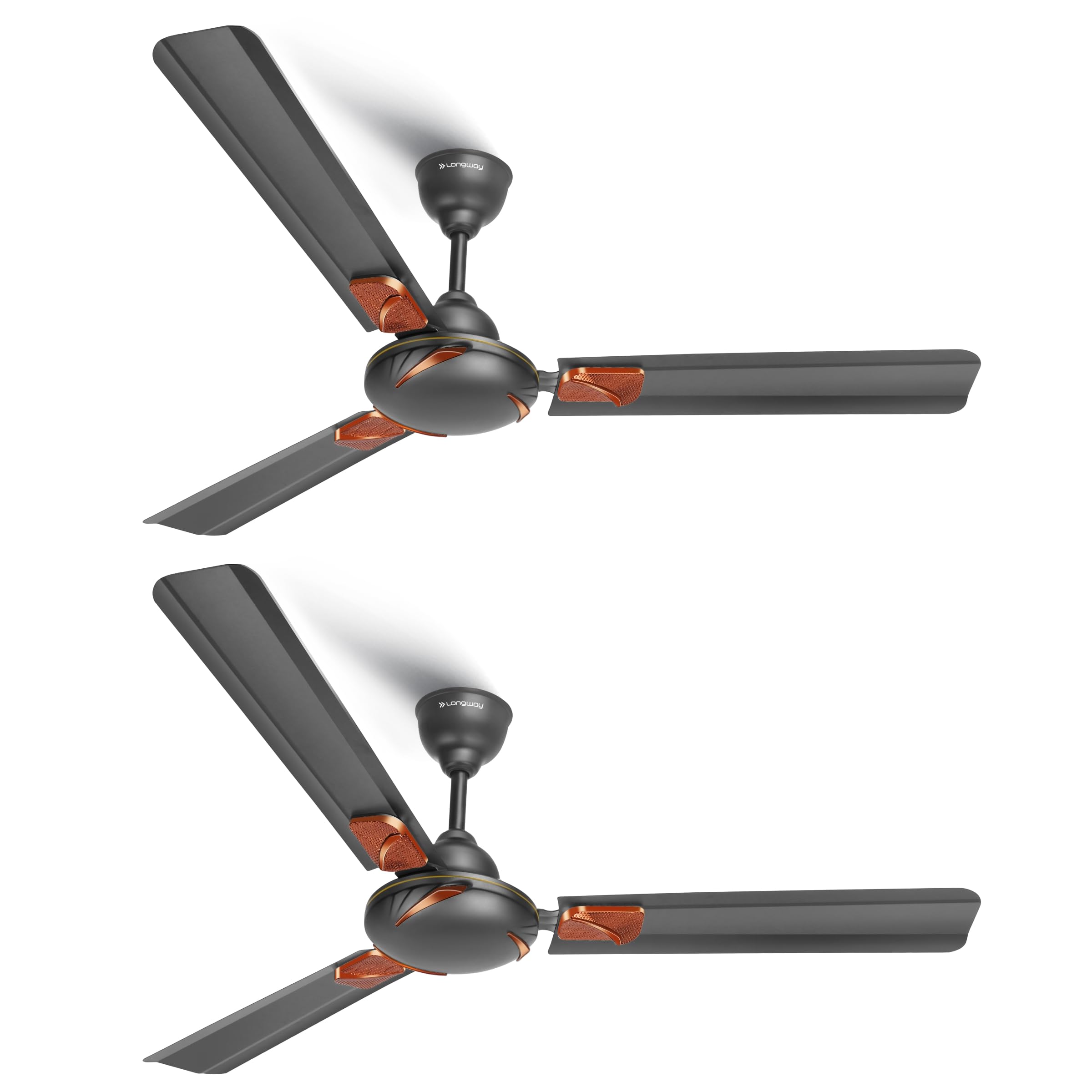 LONGWAY Creta P2 1200 mm/48 inch Ultra High Speed 3 Blade Anti-Dust Decorative Star Rated Ceiling Fan (Smoked Brown, Pack of 2)-image-43