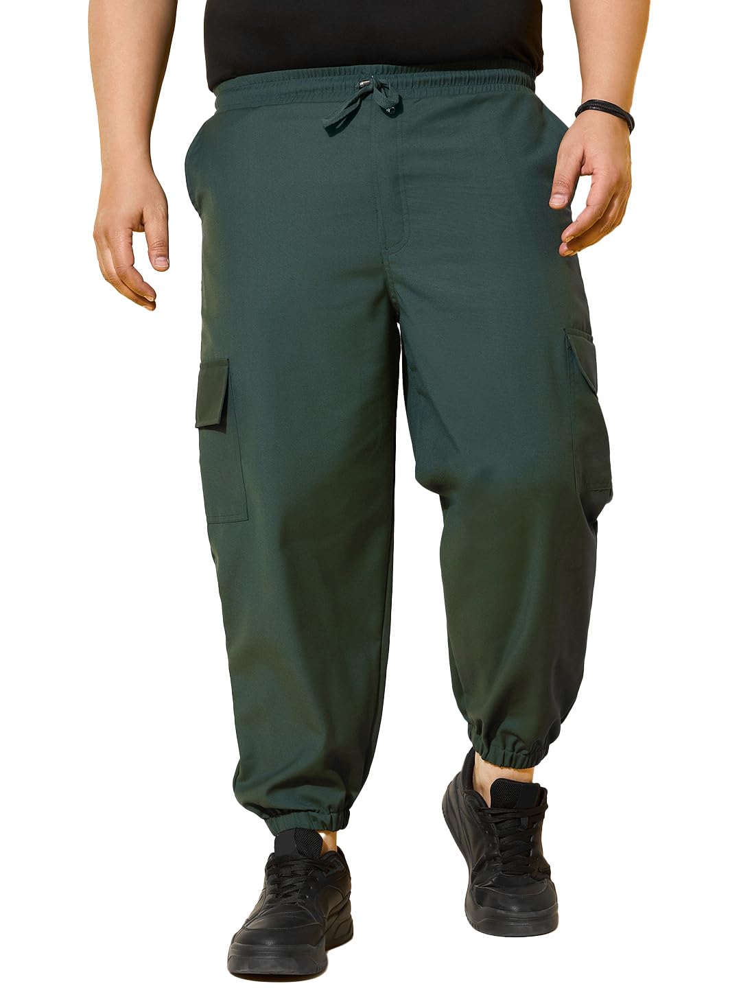bigbanana Men Plus Solid Green Trouser-picture-31