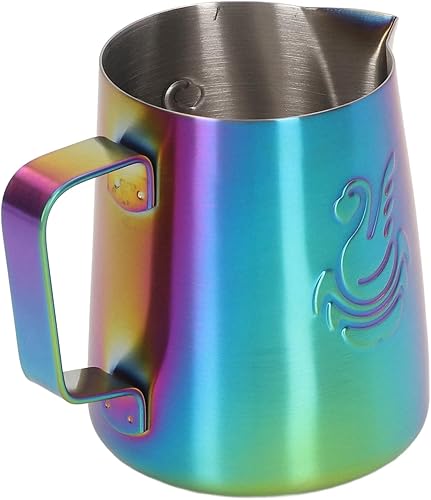 Jarra espumosa, capacidad de 12.8fl oz, boquilla de águila, espumador de leche, grado alimenticio para crema deslumbrante