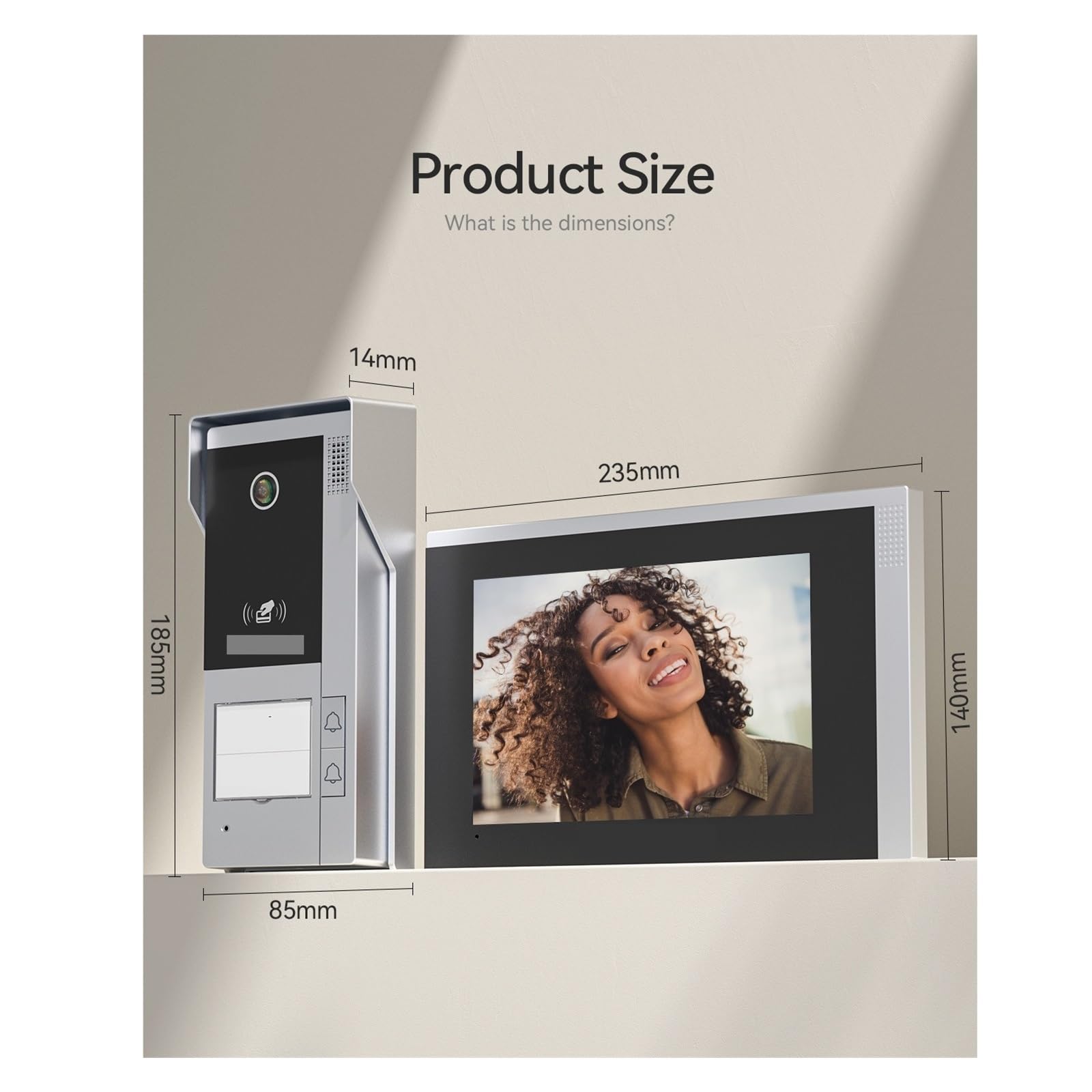 Videocitofono WiFi A 4 Fili, Di Con Campanello 1080P, Touch Screen IP Da 7", Rilevamento Del Movimento, Scheda APP/RFID Protezione Contro Tutte Intemperie(1M1D)