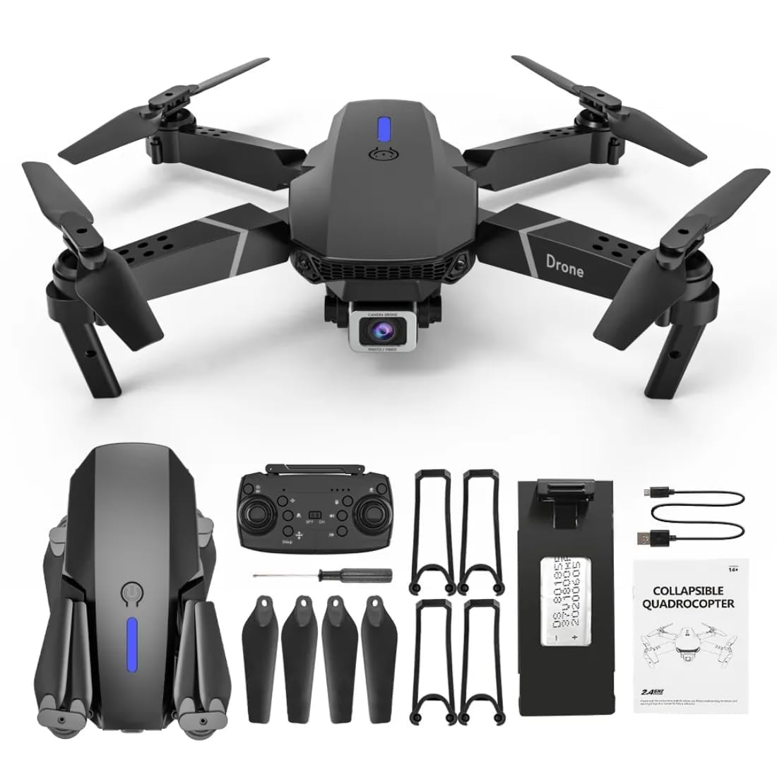 D & J SHOP Drone-with-1080P-Camera-Batteries-One-Key-Take-Off-Land-Altitude-Hold-Automatic-Avoidance-Obstacles-360°-Flip-With-Aerial-Photography-Drone-Multicolor (Multicolored) (B0DBZXKWFF) Amazon Price History, Amazon Price Tracker